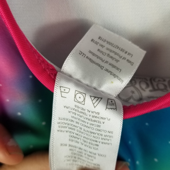 3/$20 Jojo Siwa Rainbow Bathing Suit Sz L (10-12) - Picture 6 of 6